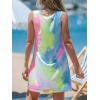 imageCUPSHE Womens Swimsuit Coverup Sleeveless Swimwear Beach Cover Ups Sheer Twisted Basic Tank DressTie Dye