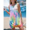 imageCUPSHE Womens Swimsuit Coverup Sleeveless Swimwear Beach Cover Ups Sheer Twisted Basic Tank DressTie Dye
