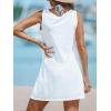 imageCUPSHE Womens Swimsuit Coverup Sleeveless Swimwear Beach Cover Ups Sheer Twisted Basic Tank DressWhite