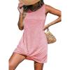 imageCUPSHE Womens Swimsuit Coverup Sleeveless Swimwear Beach Cover Ups Sheer Twisted Basic Tank DressPink