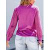 imageCUPSHE Long Sleeve Tops for Women Eyelet Scalloped Lace V Neck Blouse Casual Loose Fashion ShirtsRose