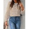 imageCUPSHE Women Eyelet Long Sleeve Tops Shirts Dressy Hollow Out Crochet Lace Embroidered Blouses 2025 FashionBeige
