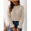 imageCUPSHE Women Eyelet Long Sleeve Tops Shirts Dressy Hollow Out Crochet Lace Embroidered Blouses 2025 FashionBeige