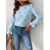 imageCUPSHE Women Eyelet Long Sleeve Tops Shirts Dressy Hollow Out Crochet Lace Embroidered Blouses 2025 FashionBlue