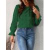 imageCUPSHE Women Eyelet Long Sleeve Tops Shirts Dressy Hollow Out Crochet Lace Embroidered Blouses 2025 FashionMint Green