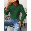 imageCUPSHE Women Eyelet Long Sleeve Tops Shirts Dressy Hollow Out Crochet Lace Embroidered Blouses 2025 FashionMint Green