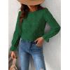 imageCUPSHE Women Eyelet Long Sleeve Tops Shirts Dressy Hollow Out Crochet Lace Embroidered Blouses 2025 FashionMint Green