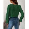 imageCUPSHE Women Eyelet Long Sleeve Tops Shirts Dressy Hollow Out Crochet Lace Embroidered Blouses 2025 FashionMint Green