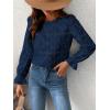 imageCUPSHE Women Eyelet Long Sleeve Tops Shirts Dressy Hollow Out Crochet Lace Embroidered Blouses 2025 FashionNavy Blue