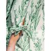 imageCUPSHE Women Mini Summer Dress Cover Up Floral Shirt 34 Sleeve Cuff Tie Button Down Sundress Beach Dresses Cover Up TopGreen Floral