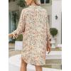 imageCUPSHE Women Mini Summer Dress Cover Up Floral Shirt 34 Sleeve Cuff Tie Button Down Sundress Beach Dresses Cover Up TopOrange Floral