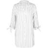 imageCUPSHE Women Mini Summer Dress Cover Up Floral Shirt 34 Sleeve Cuff Tie Button Down Sundress Beach Dresses Cover Up TopWhite Pinstriped