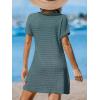 imageCUPSHE Women Swimsuit Cover Up Waffle Knit Bathing Suit Coverups Twist Mini Beach DressDark Green