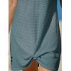 imageCUPSHE Women Swimsuit Cover Up Waffle Knit Bathing Suit Coverups Twist Mini Beach DressDark Green