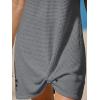 imageCUPSHE Women Swimsuit Cover Up Waffle Knit Bathing Suit Coverups Twist Mini Beach DressDark Grey