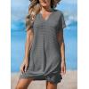 imageCUPSHE Women Swimsuit Cover Up Waffle Knit Bathing Suit Coverups Twist Mini Beach DressDark Grey