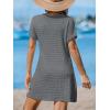 imageCUPSHE Women Swimsuit Cover Up Waffle Knit Bathing Suit Coverups Twist Mini Beach DressDark Grey