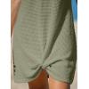 imageCUPSHE Women Swimsuit Cover Up Waffle Knit Bathing Suit Coverups Twist Mini Beach DressGreen