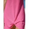 imageCUPSHE Women Swimsuit Cover Up Waffle Knit Bathing Suit Coverups Twist Mini Beach DressHot Pink