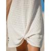imageCUPSHE Women Swimsuit Cover Up Waffle Knit Bathing Suit Coverups Twist Mini Beach DressOffwhite