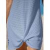 imageCUPSHE Women Swimsuit Cover Up Waffle Knit Bathing Suit Coverups Twist Mini Beach DressSky Blue