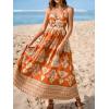 imageCUPSHE Womens Maxi Dress Floral Print Twisted V Neck Sleeveless Long Dress Summer Casual DressBlush