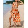 imageCUPSHE Womens Maxi Dress Floral Print Twisted V Neck Sleeveless Long Dress Summer Casual DressBlush