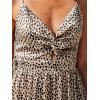 imageCUPSHE Womens Maxi Dress Floral Print Twisted V Neck Sleeveless Long Dress Summer Casual DressBrown Leopard