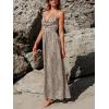 imageCUPSHE Womens Maxi Dress Floral Print Twisted V Neck Sleeveless Long Dress Summer Casual DressBrown Leopard