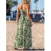 imageCUPSHE Womens Maxi Dress Floral Print Twisted V Neck Sleeveless Long Dress Summer Casual DressGreen Leaf