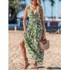 imageCUPSHE Womens Maxi Dress Floral Print Twisted V Neck Sleeveless Long Dress Summer Casual DressGreen Leaf