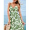 imageCUPSHE Womens Maxi Dress Floral Print Twisted V Neck Sleeveless Long Dress Summer Casual DressGreen Paisley