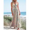 imageCUPSHE Womens Maxi Dress Floral Print Twisted V Neck Sleeveless Long Dress Summer Casual DressLight Blue