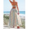 imageCUPSHE Womens Maxi Dress Floral Print Twisted V Neck Sleeveless Long Dress Summer Casual DressLight Blue