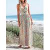 imageCUPSHE Womens Maxi Dress Floral Print Twisted V Neck Sleeveless Long Dress Summer Casual DressLight Blue