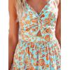 imageCUPSHE Womens Maxi Dress Floral Print Twisted V Neck Sleeveless Long Dress Summer Casual DressLight Blue