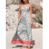 imageCUPSHE Womens Maxi Dress Floral Print Twisted V Neck Sleeveless Long Dress Summer Casual DressMint Floral
