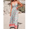imageCUPSHE Womens Maxi Dress Floral Print Twisted V Neck Sleeveless Long Dress Summer Casual DressMint Floral