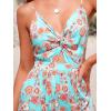 imageCUPSHE Womens Maxi Dress Floral Print Twisted V Neck Sleeveless Long Dress Summer Casual DressMint Floral
