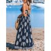 imageCUPSHE Womens Maxi Dress Floral Print Twisted V Neck Sleeveless Long Dress Summer Casual DressNavy Blue