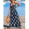 imageCUPSHE Womens Maxi Dress Floral Print Twisted V Neck Sleeveless Long Dress Summer Casual DressNavy Blue