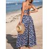 imageCUPSHE Womens Maxi Dress Floral Print Twisted V Neck Sleeveless Long Dress Summer Casual DressNavy Paisley