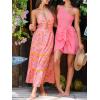 imageCUPSHE Womens Maxi Dress Floral Print Twisted V Neck Sleeveless Long Dress Summer Casual DressPink Floral