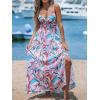 imageCUPSHE Womens Maxi Dress Floral Print Twisted V Neck Sleeveless Long Dress Summer Casual DressPink Printed