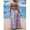 imageCUPSHE Womens Maxi Dress Floral Print Twisted V Neck Sleeveless Long Dress Summer Casual DressPink Printed
