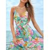 imageCUPSHE Womens Maxi Dress Floral Print Twisted V Neck Sleeveless Long Dress Summer Casual DressPink Tropical