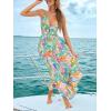 imageCUPSHE Womens Maxi Dress Floral Print Twisted V Neck Sleeveless Long Dress Summer Casual DressPink Tropical