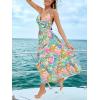 imageCUPSHE Womens Maxi Dress Floral Print Twisted V Neck Sleeveless Long Dress Summer Casual DressPink Tropical