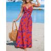 imageCUPSHE Womens Maxi Dress Floral Print Twisted V Neck Sleeveless Long Dress Summer Casual DressPurple Floral