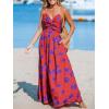 imageCUPSHE Womens Maxi Dress Floral Print Twisted V Neck Sleeveless Long Dress Summer Casual DressPurple Floral